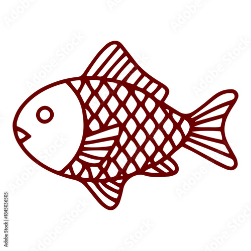 Traditional Chinese Fish Outline