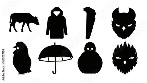 Vector illustration set of black fashion silhouettes of people, women, and couples, drawing icon collection