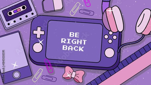 Retro Gaming Pastel Stream - Be Right Back Stream overlay video 4k 
