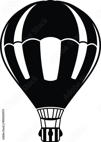 Black and white hot air balloon graphic airship aircraft 1