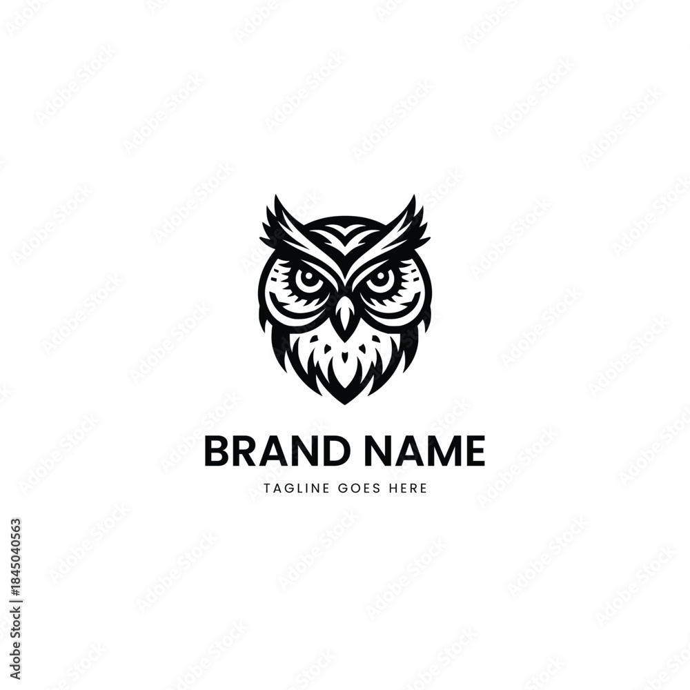Obraz premium Abstract cute owl icon logo