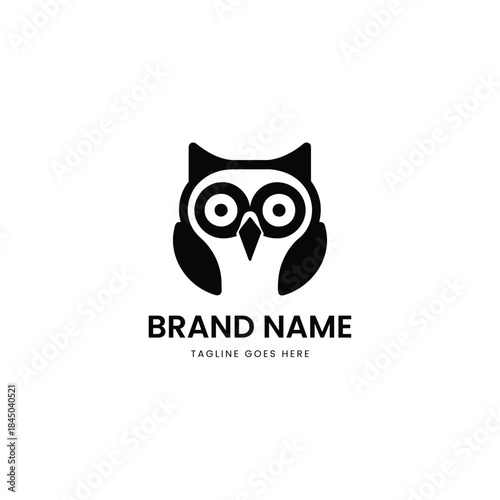 Abstract cute owl icon logo