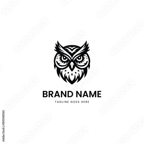 Abstract cute owl icon logo