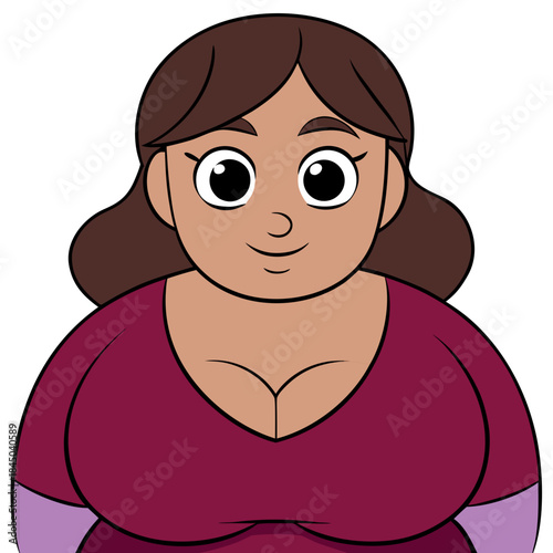 Cartoon character with brown hair and red shirt