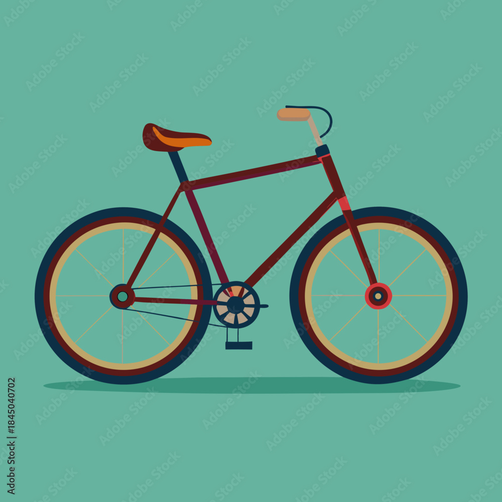 Fototapeta premium Vintage bicycle illustration on green background