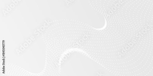 Abstract White Particle Wave  Digital Technology Background
