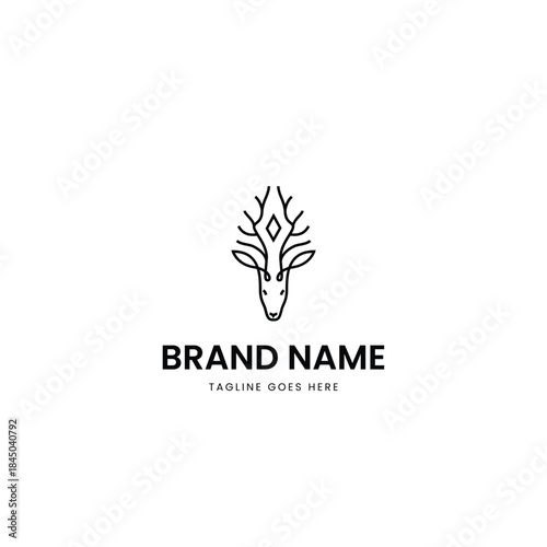 abstract deer logo design
