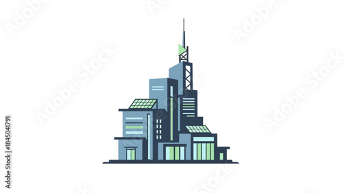 Modern Cityscape Skyscraper Building Architecture Design.