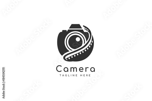 Minimal camera logo icon for photography studio and media