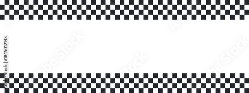 Classic checkered race flag pattern with bold black and white squares, perfect for motorsport designs, finish line graphics, and racing-themed borders.