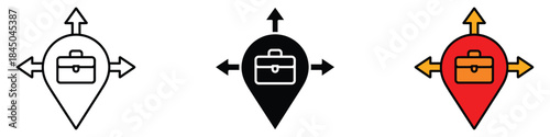 Business expansion icon vector. career mobility and job search direction symbol. vector illustration.