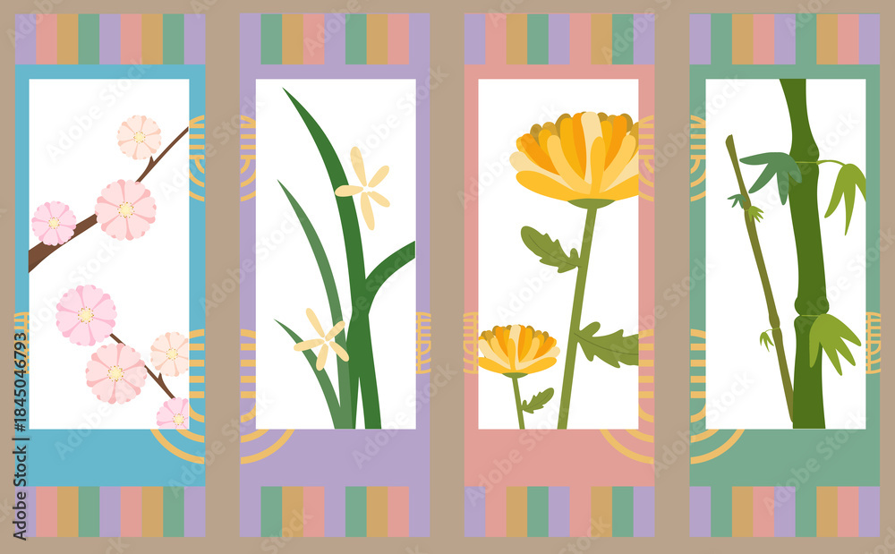 Obraz premium 한국 전통 공예품 병풍