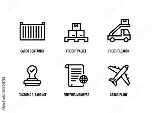 Cargo Container Freight Pallet Cargo Loader Customs Clearance Shipping Manifest