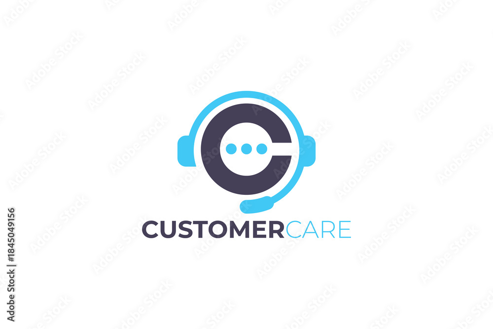 Fototapeta premium Modern Letter C Customer Care Service Logo Design