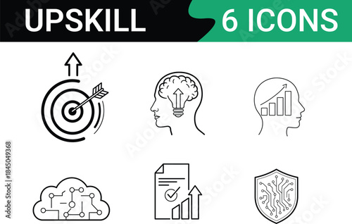 Upskill icons representing personal growth and development