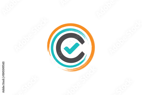Modern Minimal Letter C Check Mark Logo