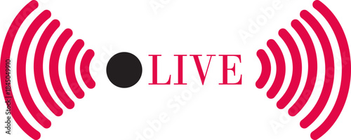 Live Streaming Icon. Vector for streaming, live broadcast, blog, television, shows, live performances, news and various video content. Live broadcasting buttons and symbols. Vector illustration.