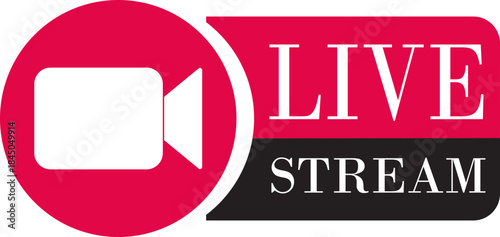 Live Streaming Icon. Vector for streaming, live broadcast, blog, television, shows, live performances, news and various video content. Live broadcasting buttons and symbols. Vector illustration.