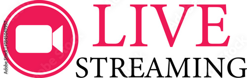 Live Streaming Icon. Vector for streaming, live broadcast, blog, television, shows, live performances, news and various video content. Live broadcasting buttons and symbols. Vector illustration.