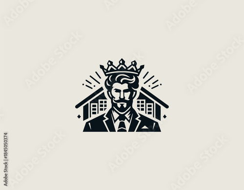 King real estate brand represents trusted property leadership in a modern black vector logo illustration