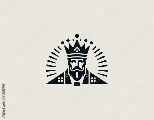 King real estate brand represents trusted property leadership in a modern black vector logo illustration