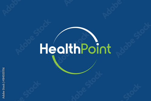 Minimal Trendy Health Point Logo on Blue Background