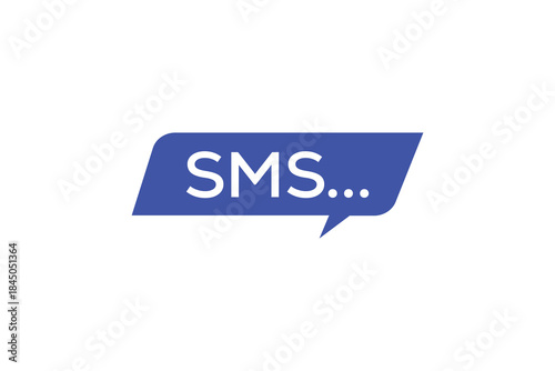Simple Trendy SMS Text Logo Design on White Background