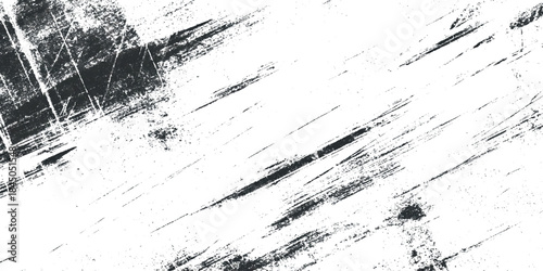 Dynamic vector design featuring bold black ink splatters and textured stains on a clean white background.