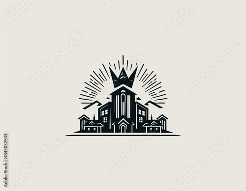 King real estate brand represents trusted property leadership in a modern black vector logo illustration