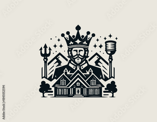 King real estate brand represents trusted property leadership in a modern black vector logo illustration