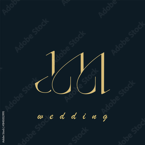 JM initial wedding letters logo monogram design. elegant wedding logo design.