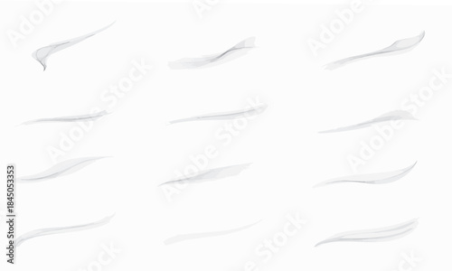 Abstract White Smoke Mist Stream Line Design Element Set
