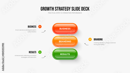 Creative Portfolio 3 Step Infographic Slideshow Design. Marketing Solution Three Element Diagram Frame Layout. Corporate Profile Presentation Template Vector Illustration.