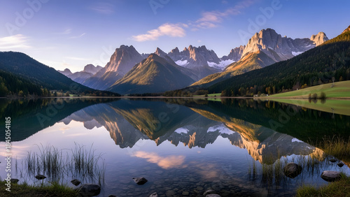 lake and mountains