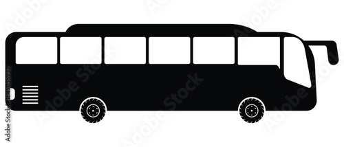 Transport Silhouette Icon, Stop Station Sign for Public Transport Glyph Pictogram, Bus icon symbol vector. on white background - Vector.