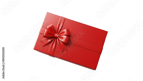 Luxury Red Gift Box with Beautiful Ribbon for Holidays and Celebrations