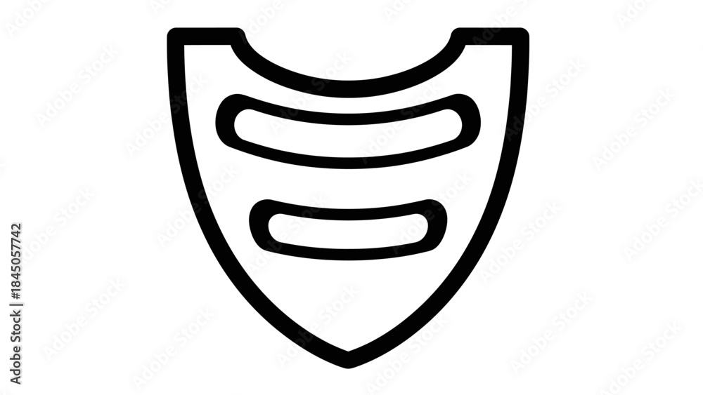Fototapeta premium vector illustration of shield with a smile