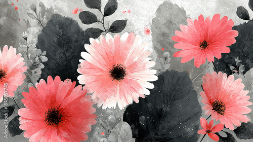 Two green avocados hanging from a leafy tree branch.