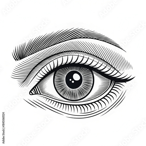 Eye sketch, continuous one line minimalist design