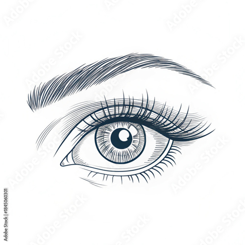 Creative eye outline, continuous one line drawing
