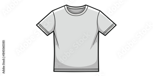 Clean and simple illustration of a blank t shirt with smooth symmetrical shape
