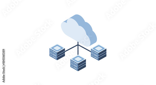 Modern cloud computing network connecting servers for reliable data storage and scalable solutions in a cutting edge technology infrastructure