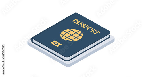 Blue passport with gold lettering symbolizes international travel and adventure, perfect for tourism marketing or global business campaigns