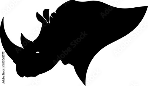 Powerful Rhino Head Silhouette