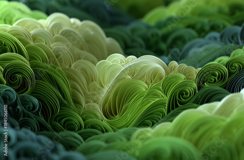 A green and yellow mountain range with a lot of green and yellow waves. The waves are very long and the mountain range is very green