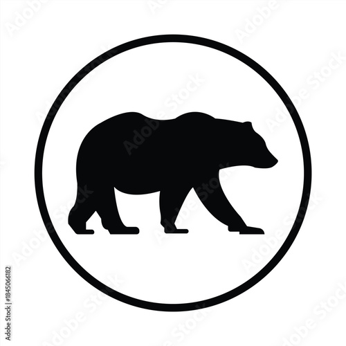 bear silhouette icon, vector illustration