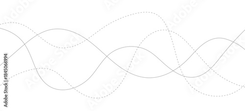 Abstract thin gray and white wavy lines background. Thin wavy curve line vector background.