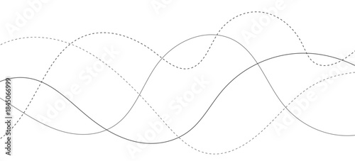 Abstract thin gray and white wavy lines background. Thin wavy curve line vector background.