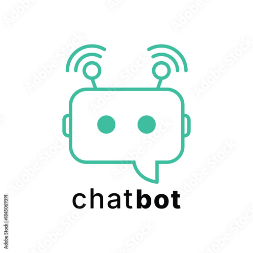 Chat bot logo icon vector