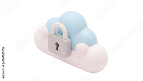 Secure cloud storage with locked padlock protection
